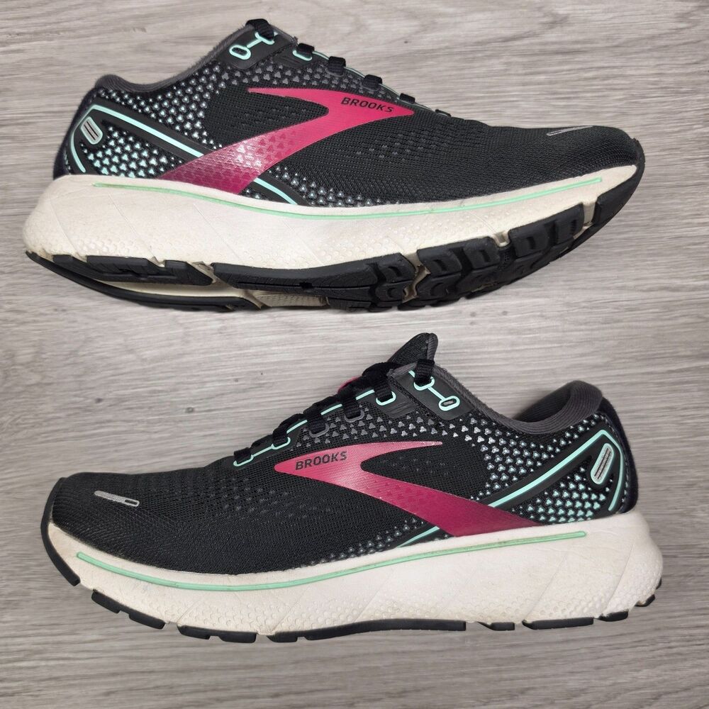 Brooks Ghost 14 Black Pink Women's 9 B Running Shoes Comfort Athleisure Training - Picture 6 of 11